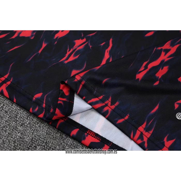 Camiseta de Entrenamiento Manchester United 22-23 Sin Mangas Negro y Rojo